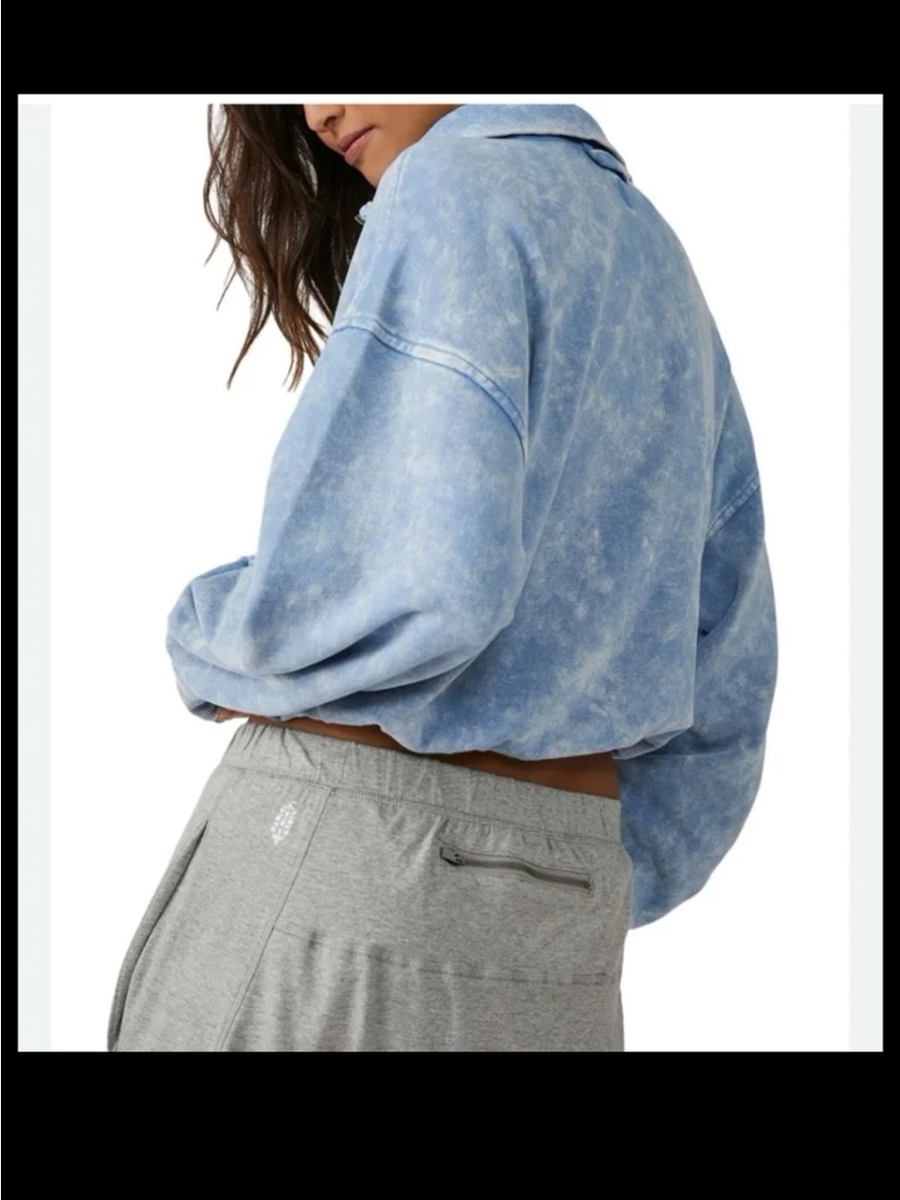 Free People FP Movement Valley Girl Pullover Top Cloudy Waters size Small - Picture 5 of 12